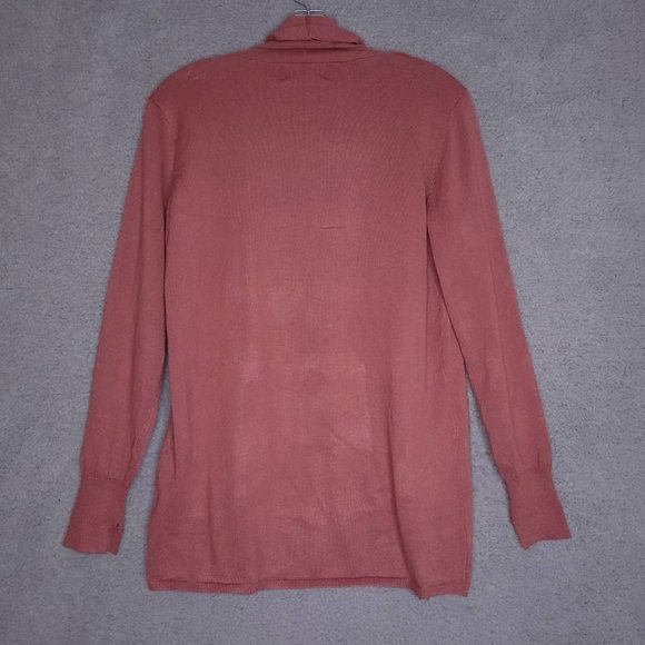 Premise Womens Cardigan Sweater Solid Pink Long Sleeve Open Front Fly‎ Away M - Picture 2 of 9